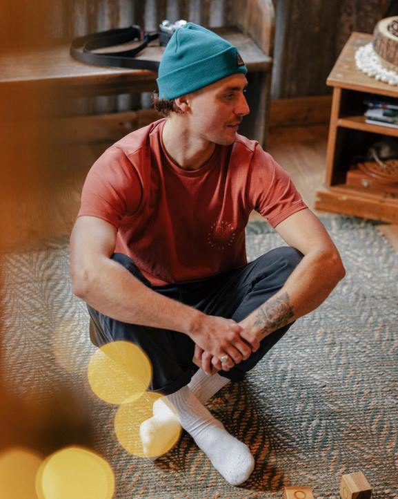 Clothing Passenger 22N8344 Escapism Recycled Cotton T-Shirt Burnt Red Men Red