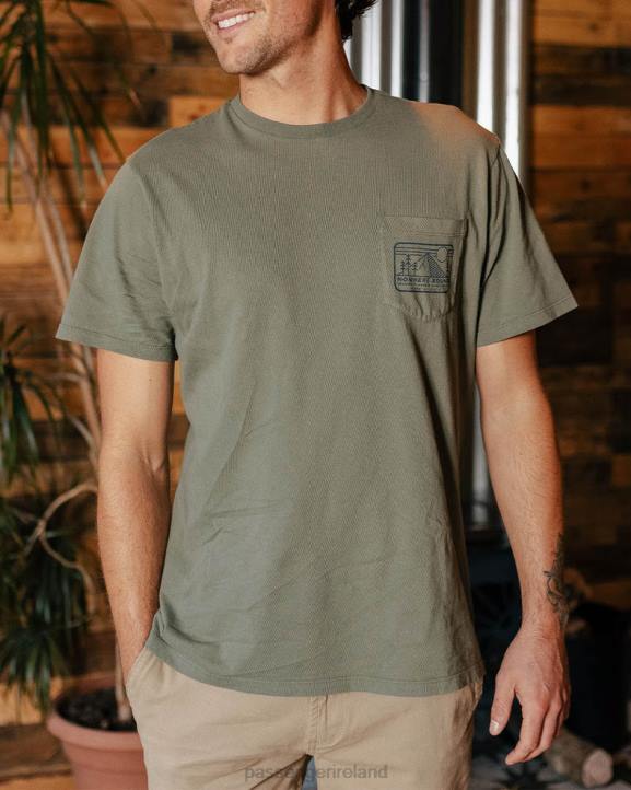 Clothing Passenger 22N8350 Nowhere Bound Pocket T-Shirt Dusty Olive Men Olive