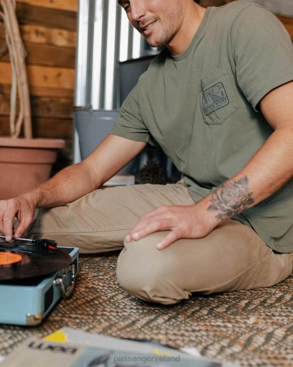 Clothing Passenger 22N8350 Nowhere Bound Pocket T-Shirt Dusty Olive Men Olive