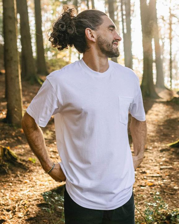 Clothing Passenger 22N8351 Heritage Recycled Cotton Pocket T-Shirt White Men White