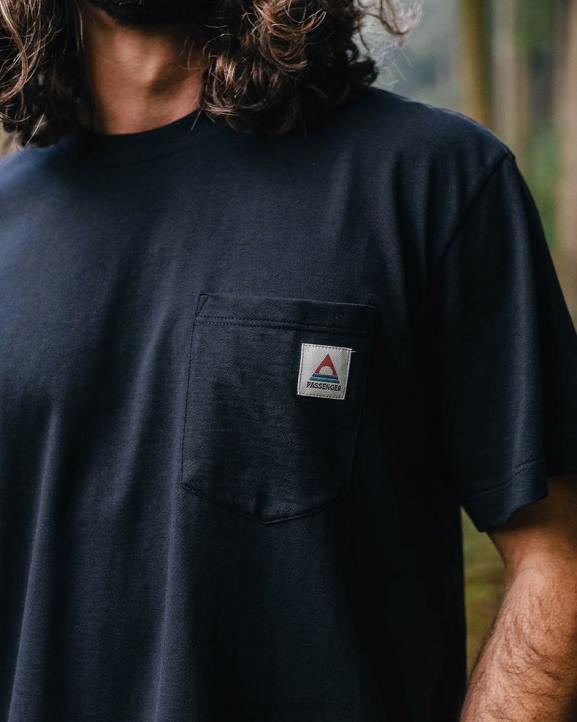 Clothing Passenger 22N8352 Heritage Recycled Cotton Pocket T-Shirt Black Men Black