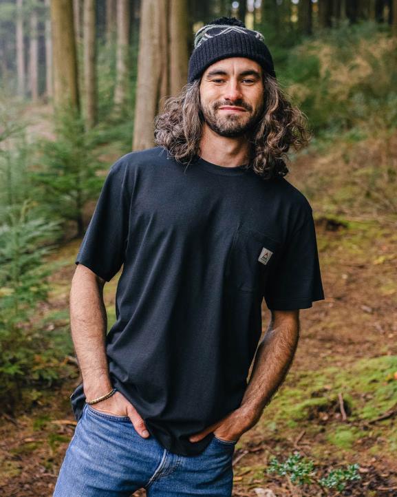 Clothing Passenger 22N8352 Heritage Recycled Cotton Pocket T-Shirt Black Men Black