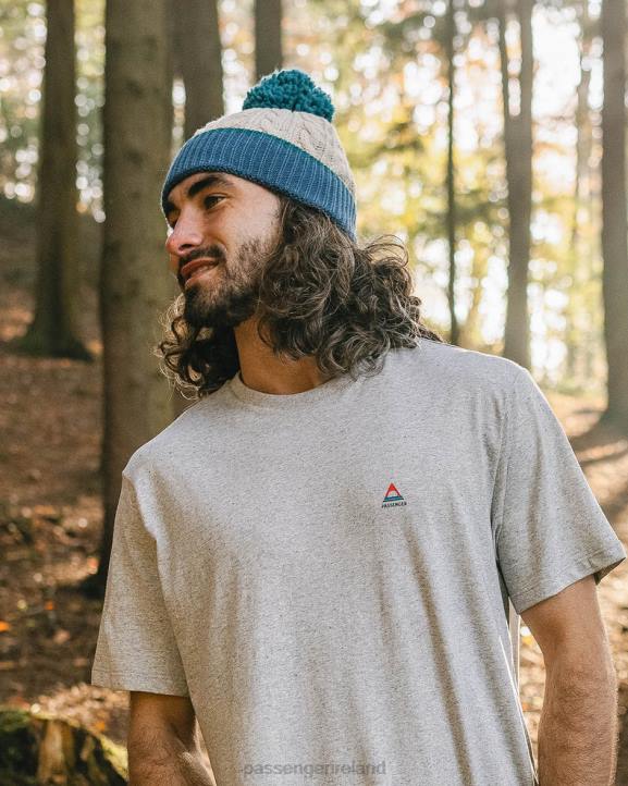 Clothing Passenger 22N8354 Classic Logo Recycled Cotton T-Shirt Mid Grey Marl Men Grey