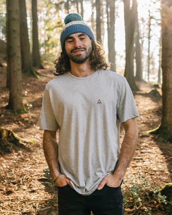 Clothing Passenger 22N8354 Classic Logo Recycled Cotton T-Shirt Mid Grey Marl Men Grey