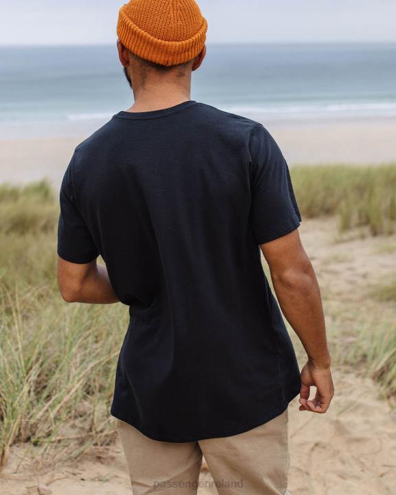 Clothing Passenger 22N8359 Lost Road Recycled Cotton T-Shirt Black Men Black