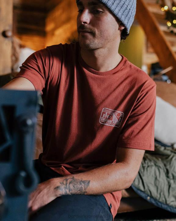 Clothing Passenger 22N8363 Nowhere Bound Recycled Cotton T-Shirt Burnt Red Men Red