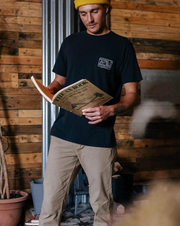 Clothing Passenger 22N8364 Nowhere Bound Pocket T-Shirt Black Men Black