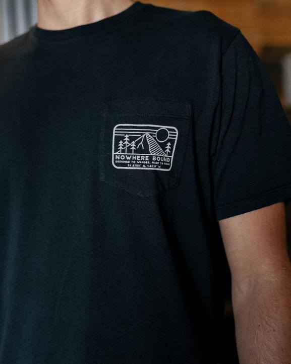 Clothing Passenger 22N8364 Nowhere Bound Pocket T-Shirt Black Men Black