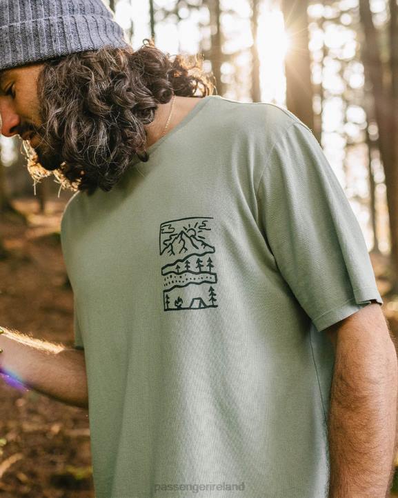 Clothing Passenger 22N8365 Nature Recycled Cotton T-Shirt Pistachio Men Pistachio