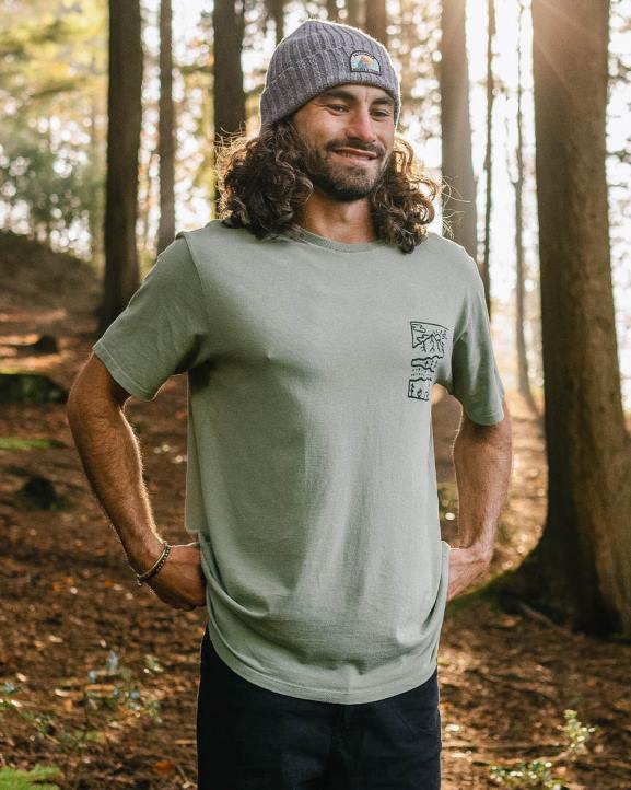 Clothing Passenger 22N8365 Nature Recycled Cotton T-Shirt Pistachio Men Pistachio