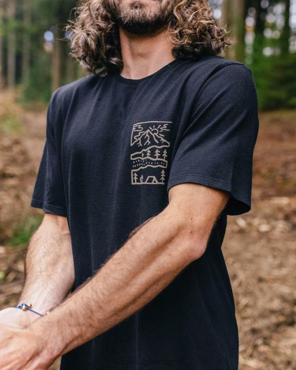 Clothing Passenger 22N8366 Nature Recycled Cotton T-Shirt Black Men Black