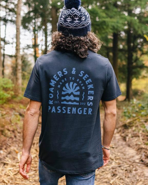 Clothing Passenger 22N8367 Evenfall Recycled Cotton T-Shirt Deep Navy Men Navy