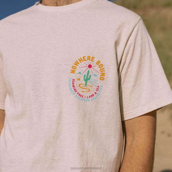 Clothing Passenger 22N8374 Land & Sea Recycled Cotton T-Shirt Milky Marl Men Marl