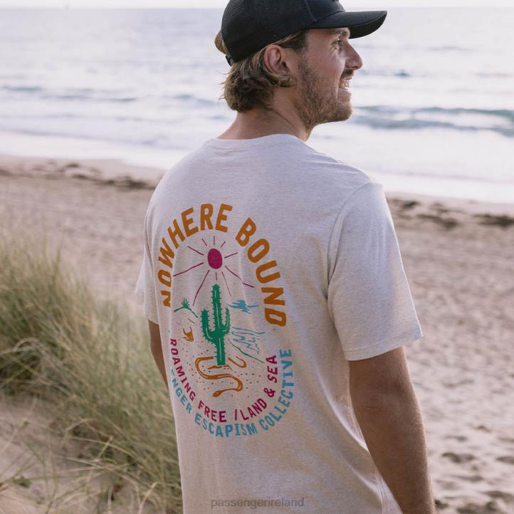 Clothing Passenger 22N8374 Land & Sea Recycled Cotton T-Shirt Milky Marl Men Marl