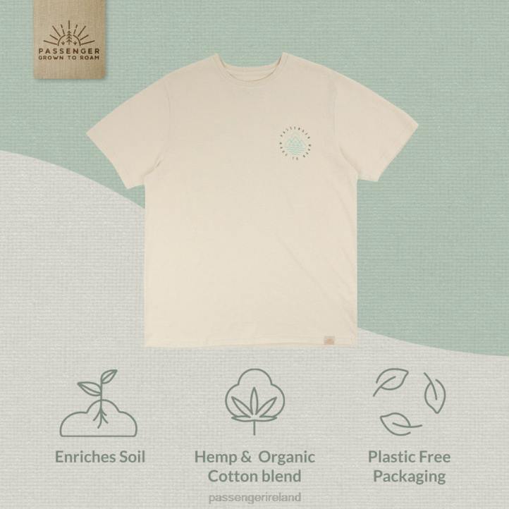 Clothing Passenger 22N8375 Escapism Hemp T-Shirt Birch Men Birch