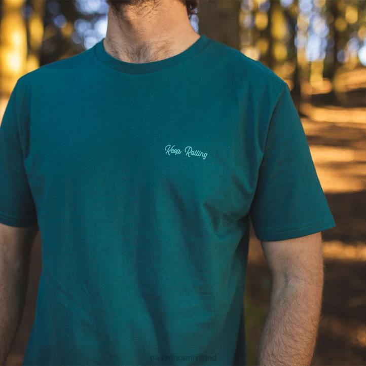 Clothing Passenger 22N8378 Keep Rolling Recycled Cotton T-Shirt Storm Green Men Green