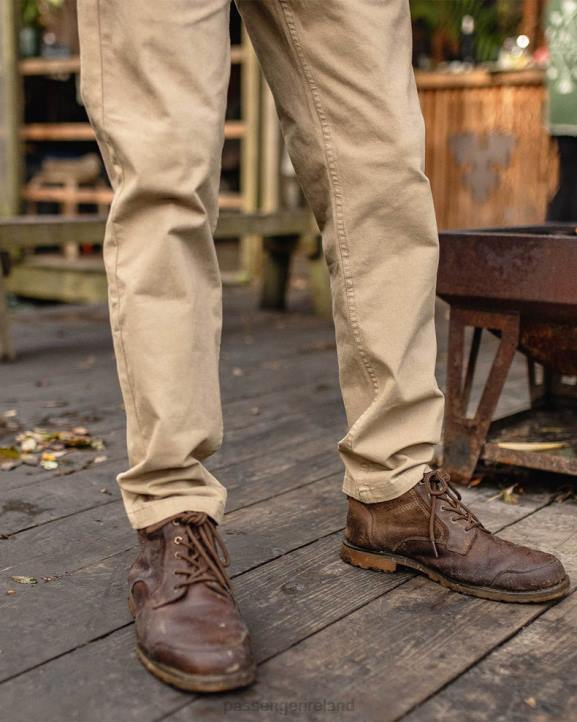 Clothing Passenger 22N8335 365 Organic Cotton Trouser Chinchilla Brown Men Brown