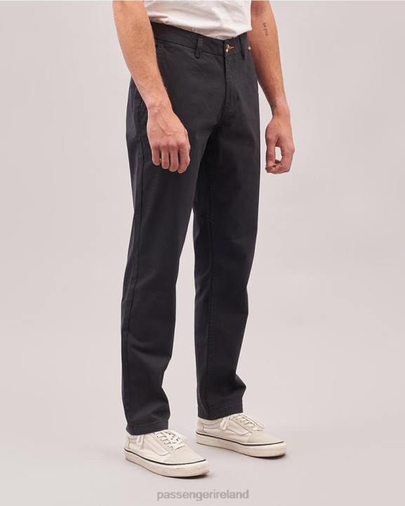 Clothing Passenger 22N8337 365 Organic Cotton Trouser Faded Black Men Black