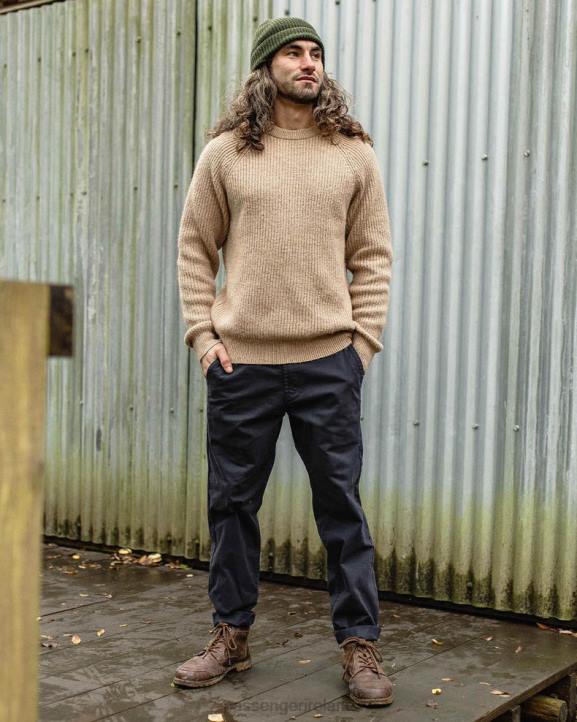 Clothing Passenger 22N8337 365 Organic Cotton Trouser Faded Black Men Black