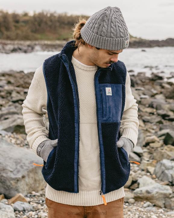 Clothing Passenger 22N835 Canyon Recycled Deep-Pile Sherpa Vest Deep Navy Men Navy