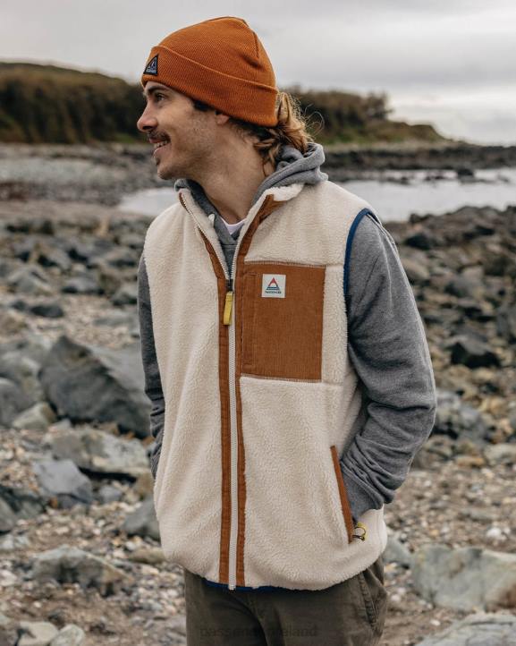 Clothing Passenger 22N838 Canyon Recycled Deep-Pile Sherpa Vest Off White Men White