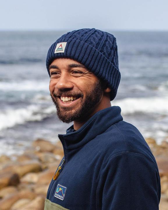 Headwear Passenger 22N8386 Fireside Recycled Cable Knit Beanie Rich Navy Men Navy