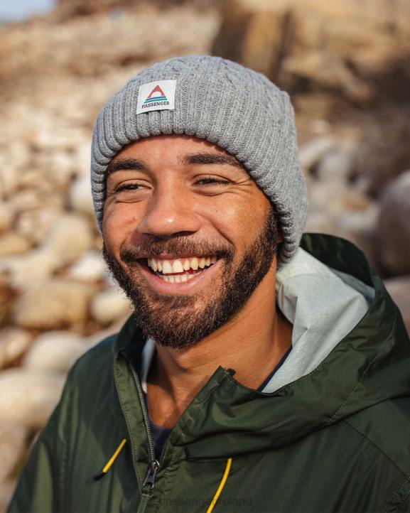 Headwear Passenger 22N8399 Fireside Recycled Cable Knit Beanie Grey Marl Men Grey