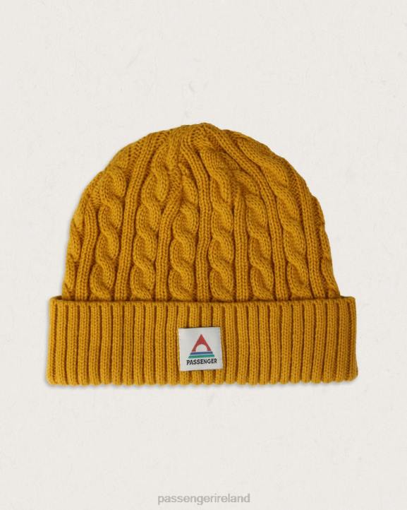 Headwear Passenger 22N8401 Fireside Recycled Cable Knit Beanie Mustard Yellow Men Yellow