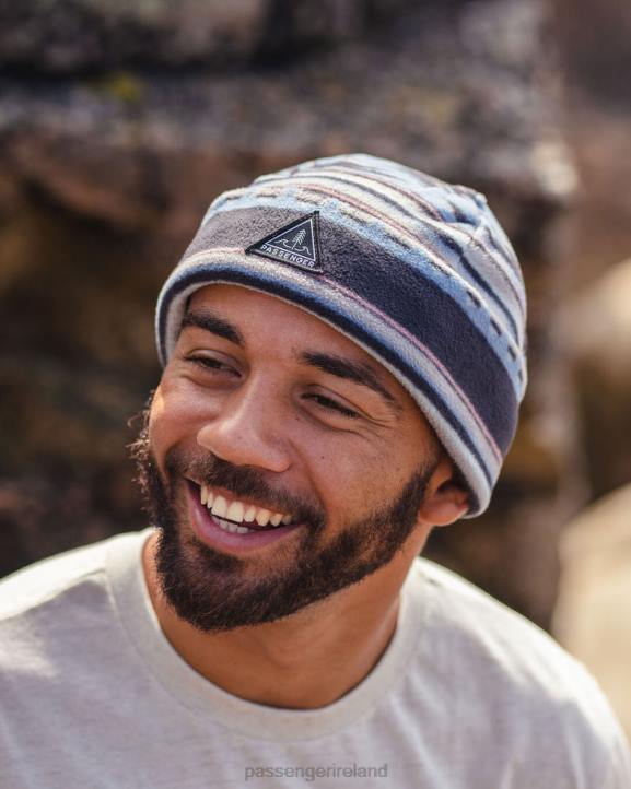Headwear Passenger 22N8407 Wanderer Recycled Polar Beanie Deep Navy Vintage Geo Men Navy