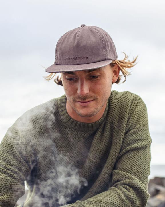 Headwear Passenger 22N8442 Byron Recycled Cotton 5 Panel Cap Dusty Lilac Men Lilac