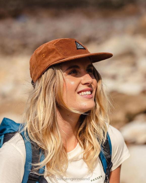 Headwear Passenger 22N8450 Fixie Recycled Cord 5 Panel Cap Glazed Ginger Men Glazed