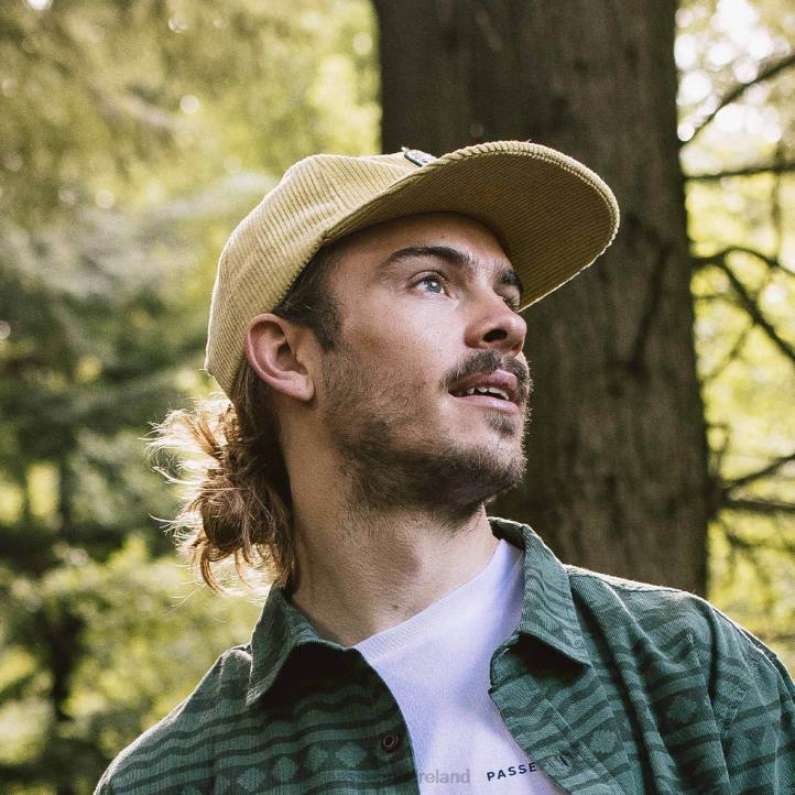 Headwear Passenger 22N8459 Hazy Recycled Cotton Cord Low Profile Cap Ochre Yellow Men Yellow