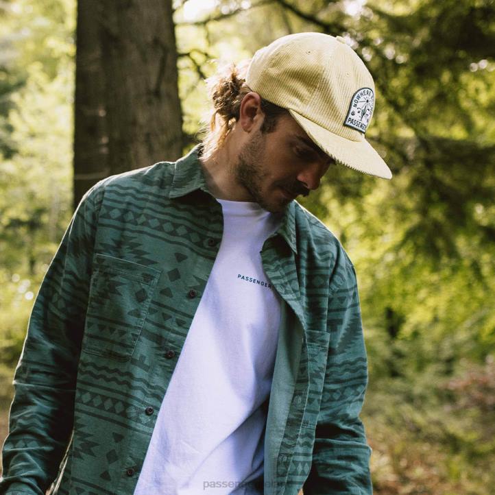 Headwear Passenger 22N8459 Hazy Recycled Cotton Cord Low Profile Cap Ochre Yellow Men Yellow