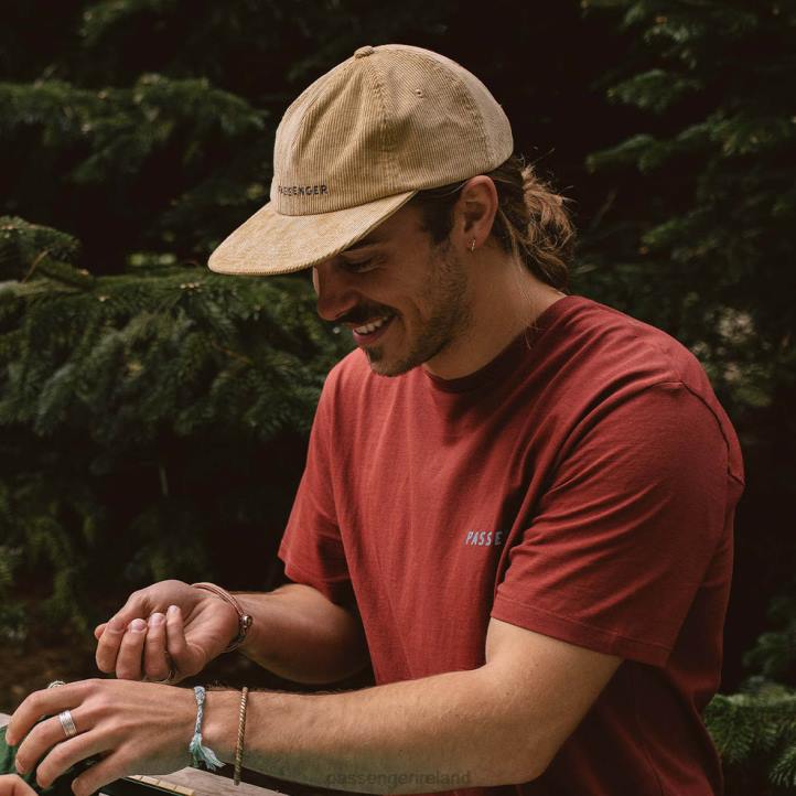 Headwear Passenger 22N8467 Byron Recycled Cord 5 Panel Cap Chinchilla Brown Men Brown