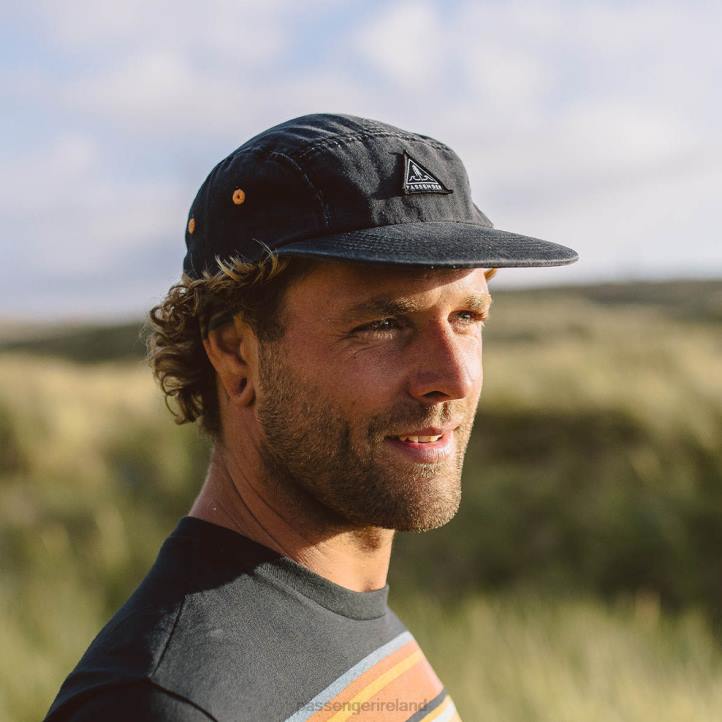 Headwear Passenger 22N8468 Fixie Recycled Cotton 5 Panel Cap Faded Black Men Black