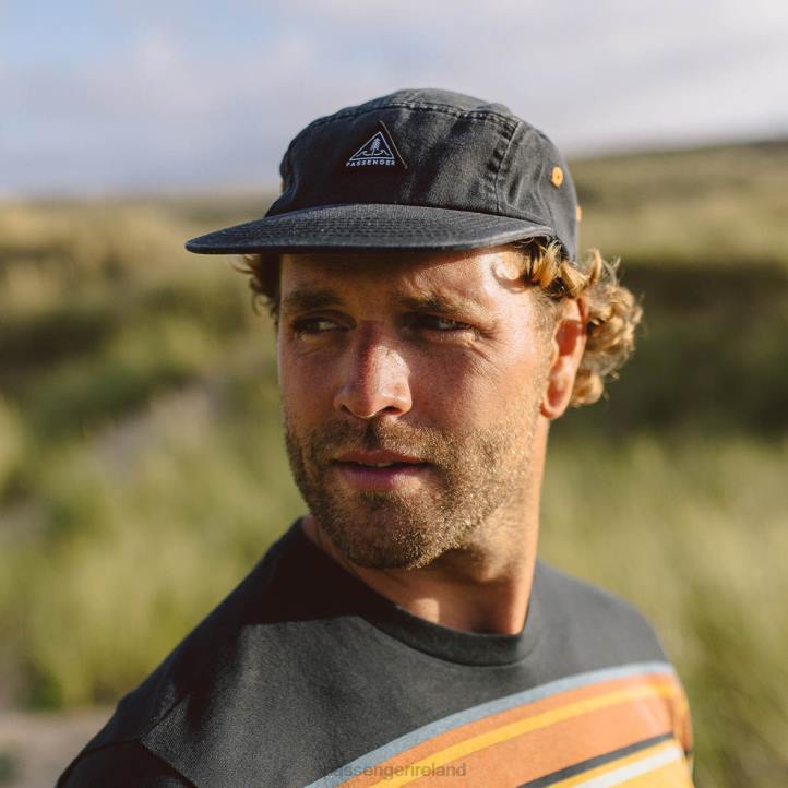 Headwear Passenger 22N8468 Fixie Recycled Cotton 5 Panel Cap Faded Black Men Black