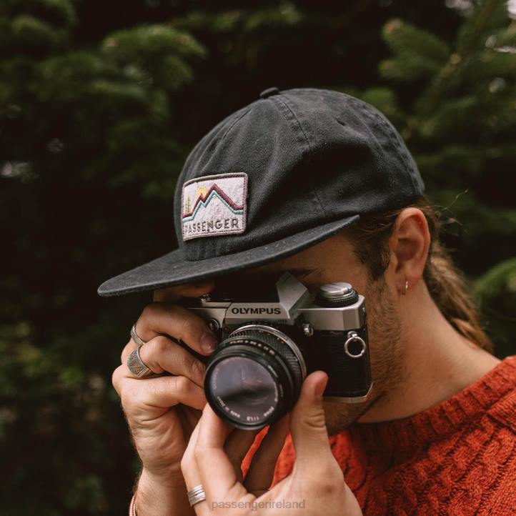 Headwear Passenger 22N8472 Fluke Recycled Cotton 5 Panel Cap Faded Black Men Black