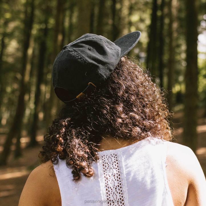 Headwear Passenger 22N8472 Fluke Recycled Cotton 5 Panel Cap Faded Black Men Black