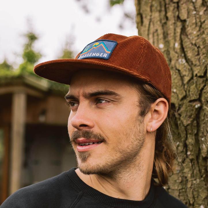 Headwear Passenger 22N8473 Fluke Recycled Cord 5 Panel Cap Picante Red Men Red