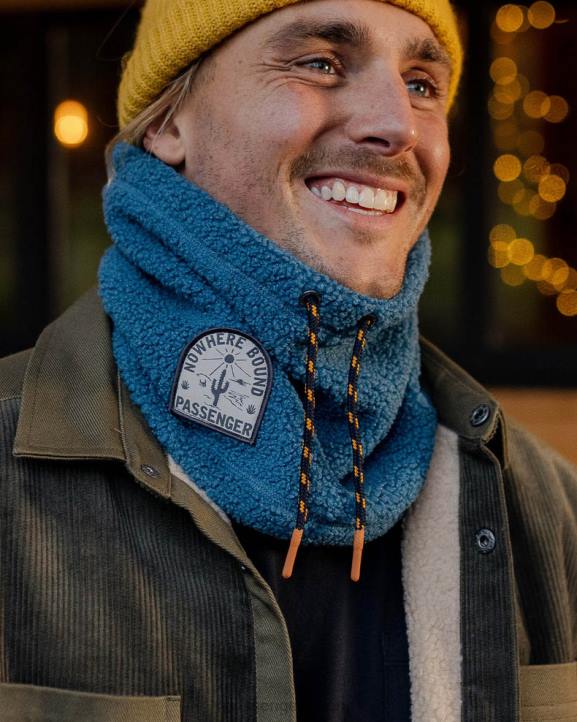 Headwear Passenger 22N8393 Mulled Recycled Sherpa Fleece Snood Blue Steel Men Blue
