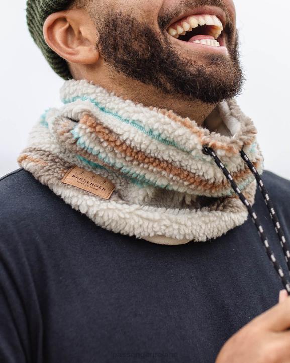Headwear Passenger 22N8419 Mulled Recycled Sherpa Fleece Snood Warm Ivory Geo Pattern Men Ivory