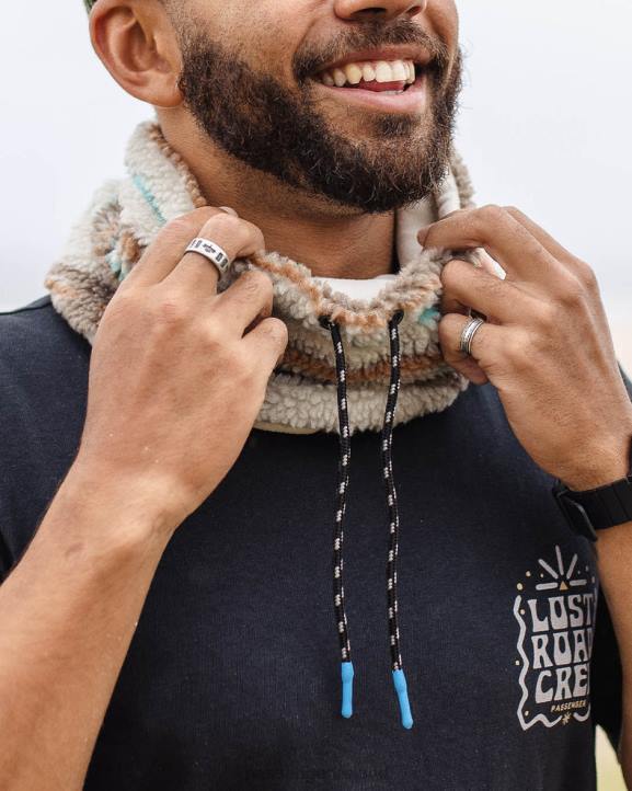 Headwear Passenger 22N8419 Mulled Recycled Sherpa Fleece Snood Warm Ivory Geo Pattern Men Ivory