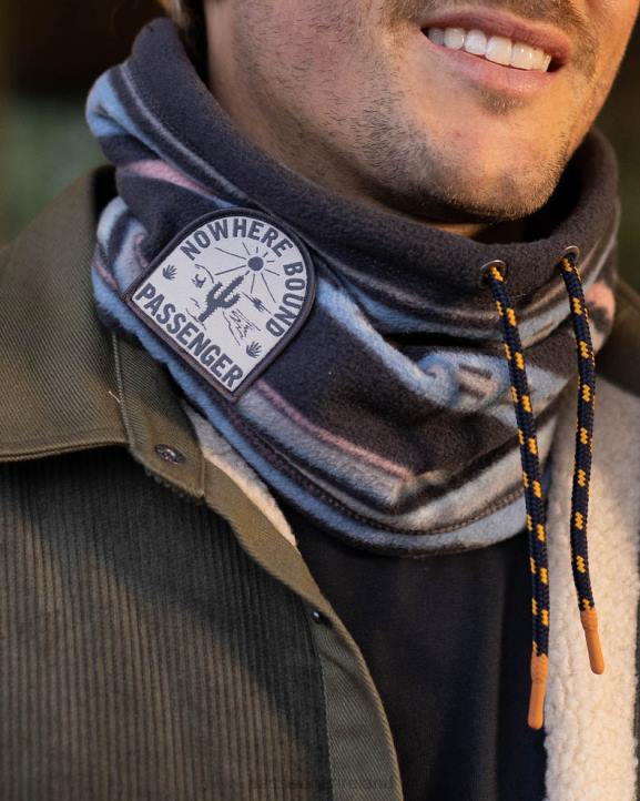 Headwear Passenger 22N8420 Tor Recycled Polar Fleece Snood Deep Navy Vintage Geo Men Navy