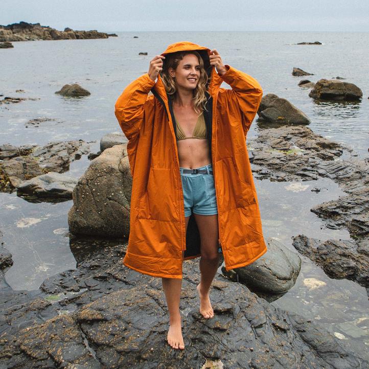 Clothing Passenger 22N8641 Escapism Recycled Towel Lined Changing Robe Sunrise Orange Unisex Orange