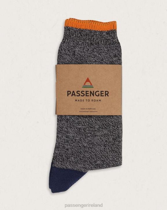 Clothing Passenger 22N8503 Bothy Organic Midweight Socks Black/Charcoal Marl Unisex Charcoal