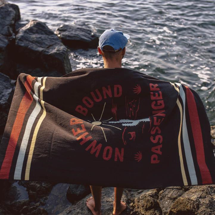 Outdoor Living Passenger 22N8622 Portland Recycled Beach Towel Faded Black Unisex Black