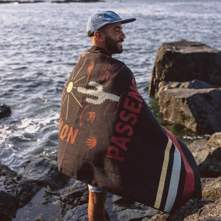 Outdoor Living Passenger 22N8622 Portland Recycled Beach Towel Faded Black Unisex Black