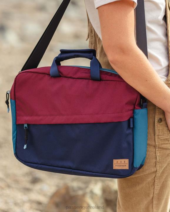 WoAccessories Passenger 22N81118 Recycled Messenger Bag Navy/Burgundy Women Navy