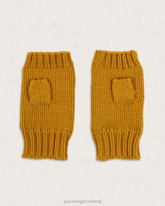 WoAccessories Passenger 22N81125 Flurry Recycled Fleece Lined Fingerless Mittens Dandelion Yellow Women Yellow