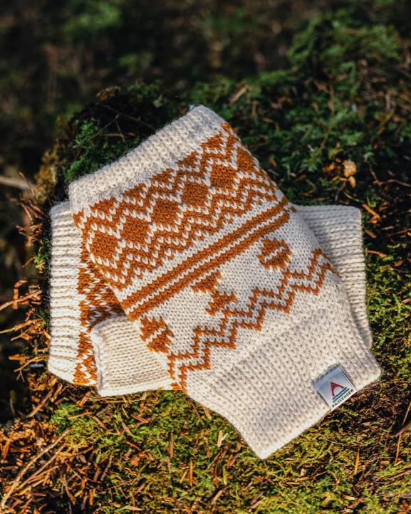 WoAccessories Passenger 22N81126 Flurry Recycled Fleece Lined Fingerless Mittens Glazed Ginger Women Glazed